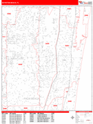 Boynton Beach Digital Map Red Line Style